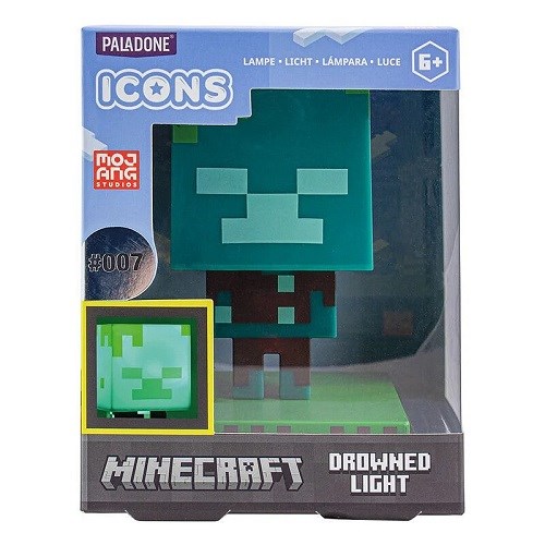 MINECRAFT ICON DROWNED ZOMBIE LAMPADA 3D – Gift and Tech
